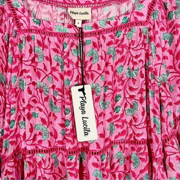 NWT Playa Lucila Floral Dress Pink - Picture 9 of 14